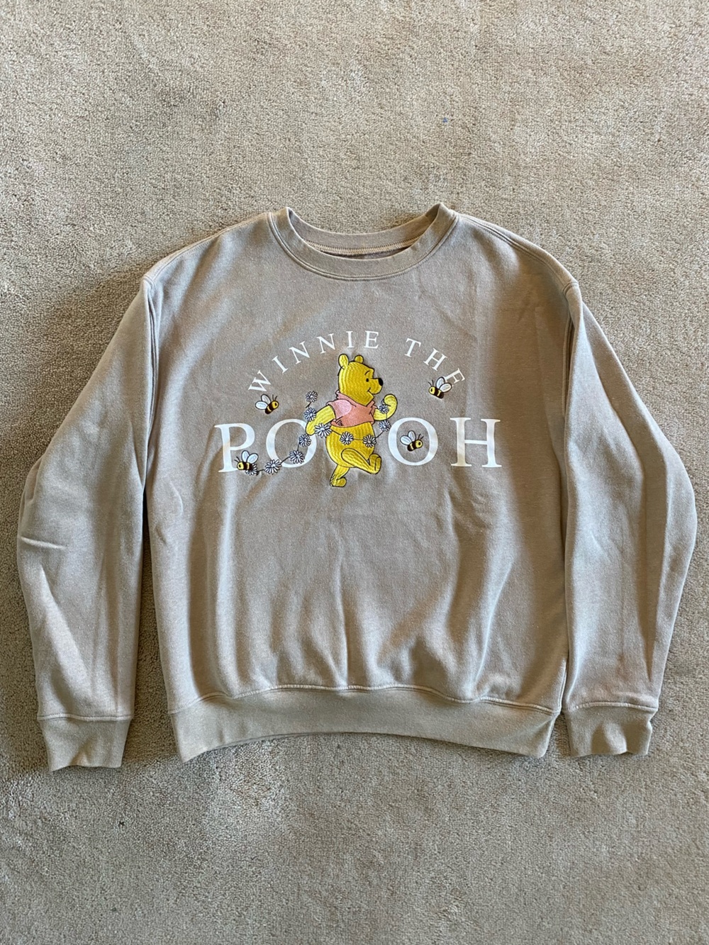Disney Winnie the Pooh Crewneck Sweatshirt with Embroidered and Printed Detail